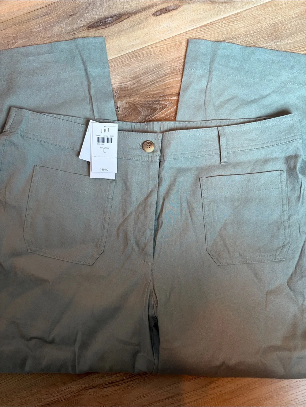 NWT J. Jill Willow Linen Pant, olive green